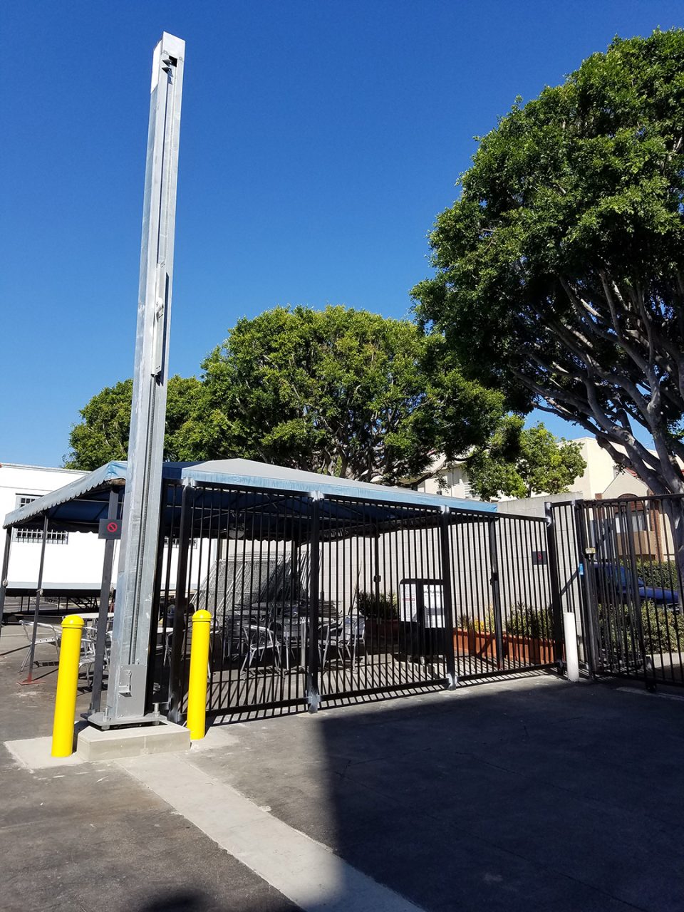 Decorative wrought iron fencing and gate installation