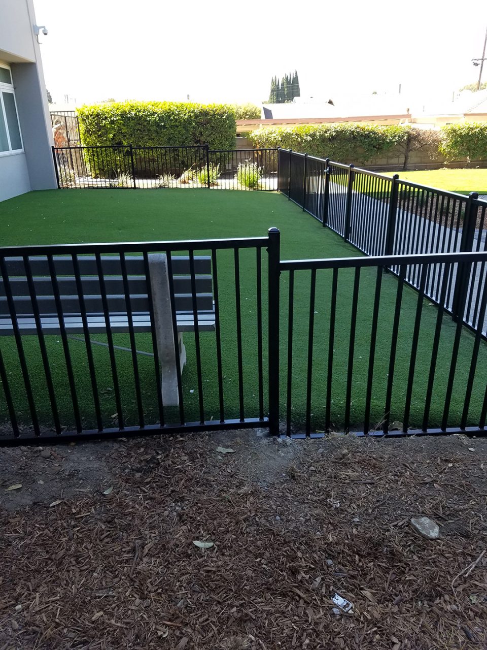 Commercial wrought iron fence installation